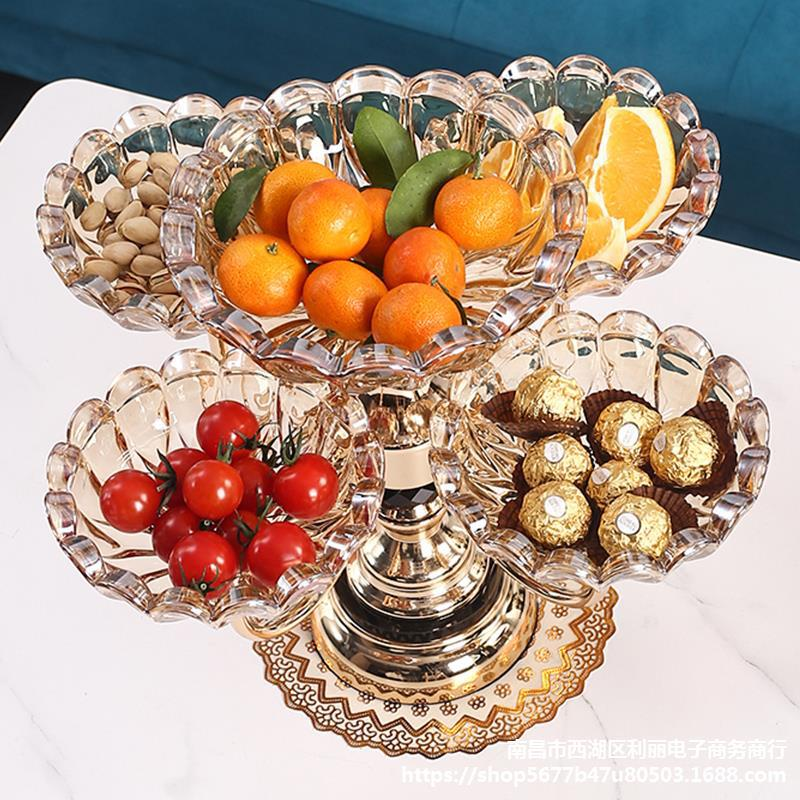 Multilayer Rotatable Glass Fruit Basket