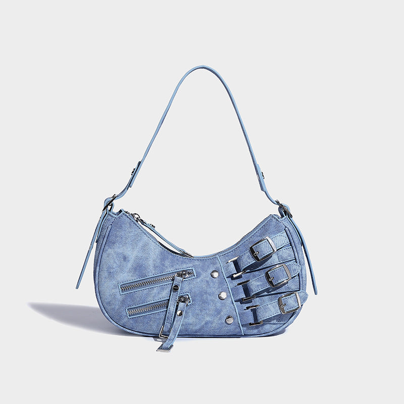 Kaida Buckle Hobo Crescent Bag