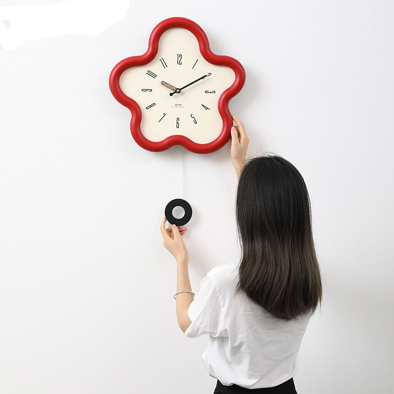 Horloge à pendule florale 3D – Mouvement silencieux, respectueuse de l'environnement, parfaite pour la décoration de la chambre.