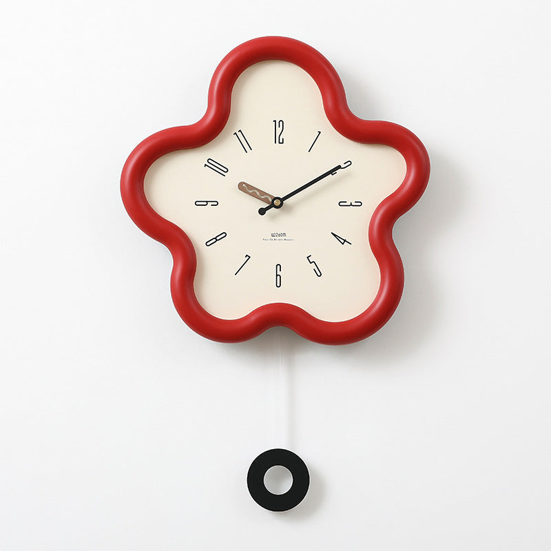 Horloge à pendule florale 3D – Mouvement silencieux, respectueuse de l'environnement, parfaite pour la décoration de la chambre.