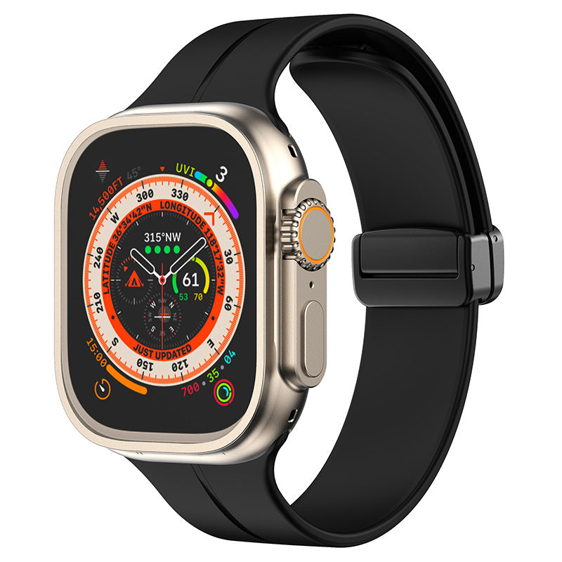 Egyszerű Szilikon Mágneses Hajtható Szíj Apple Watch-hoz