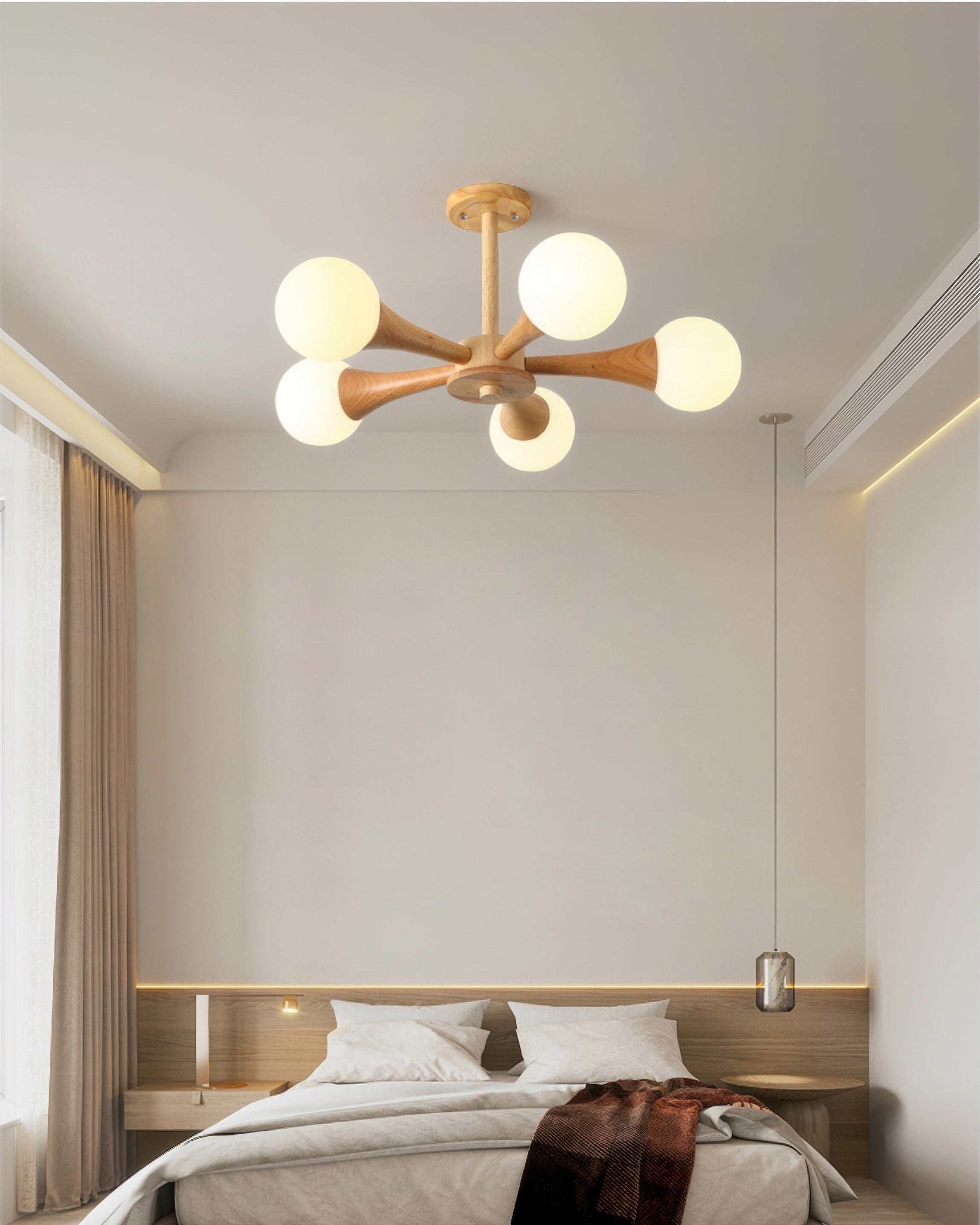 Scandinavian Walnut Simplicity Hanging Light lamp