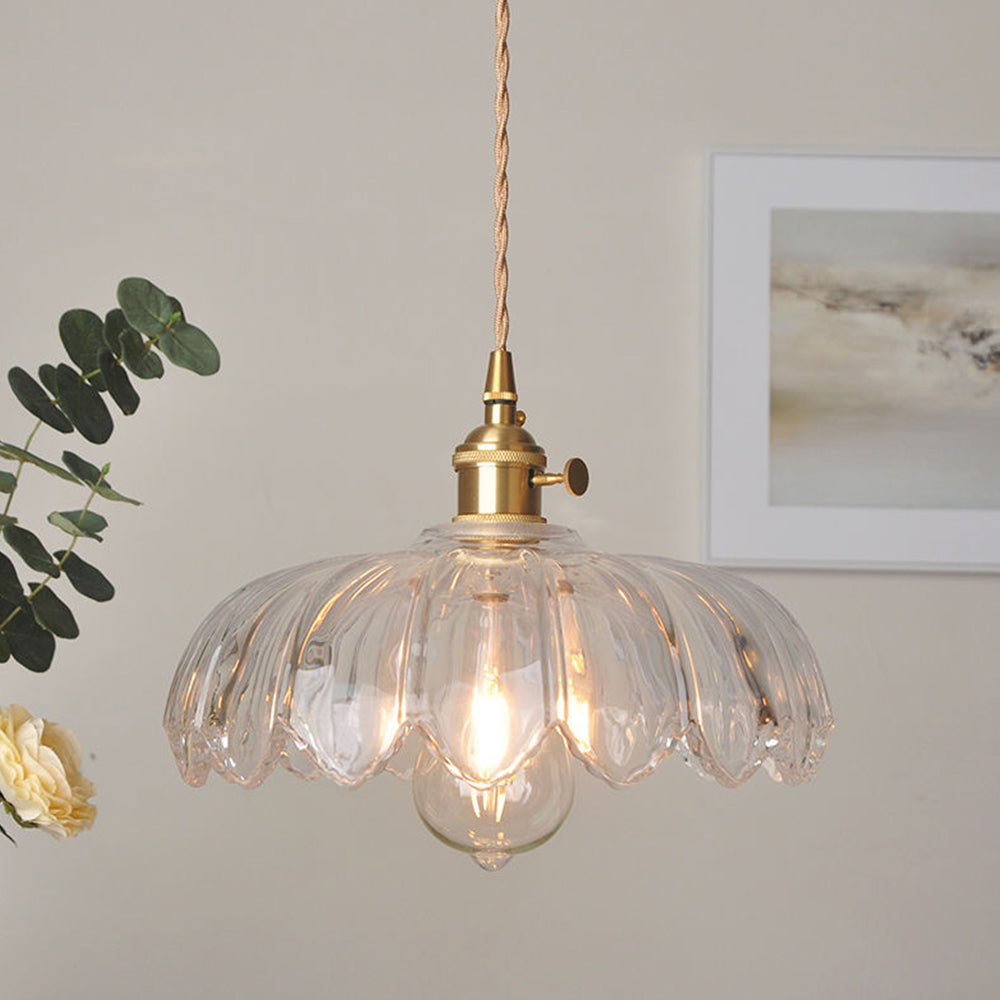 Vintage geglazuurde bloemen hanglamp