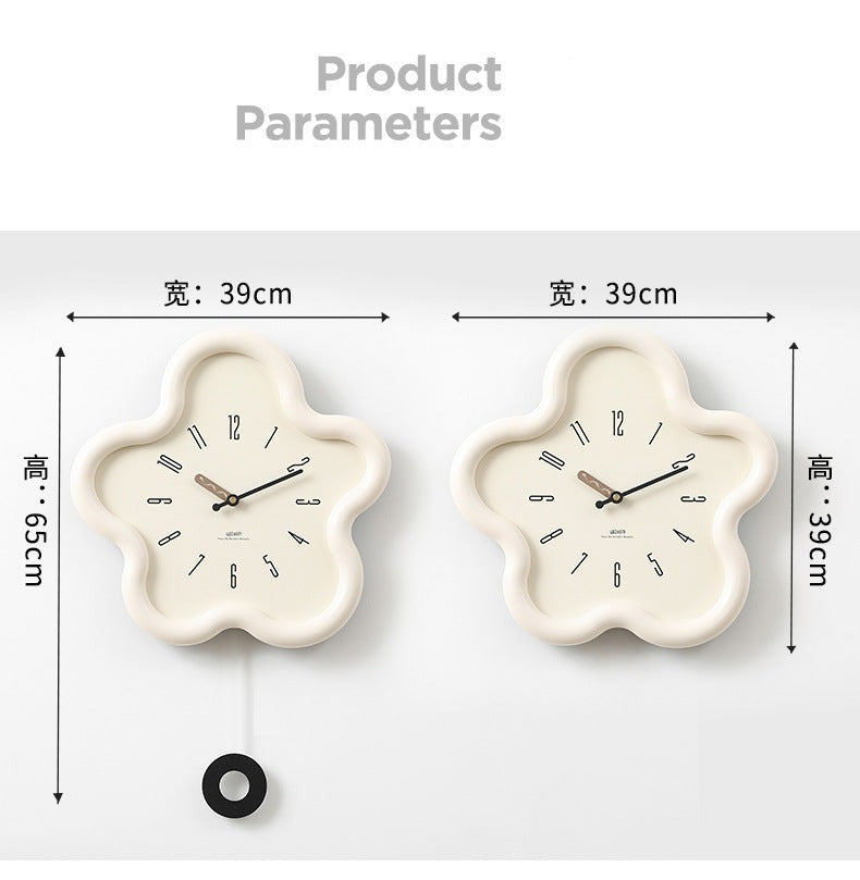 Reloj de péndulo floral 3D: movimiento silencioso, ecológico, perfecto para decoración de dormitorio