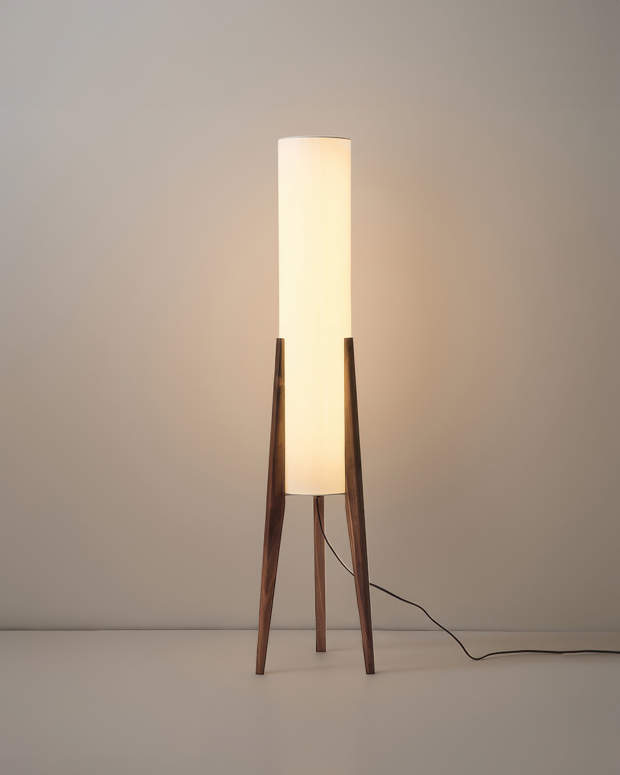 Valnøtt Gulvlampe Solid Wood Art Lamp