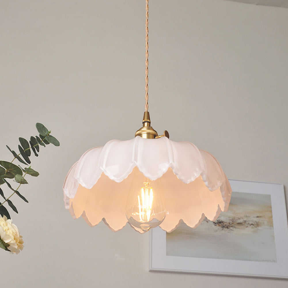 Vintage geglazuurde bloemen hanglamp