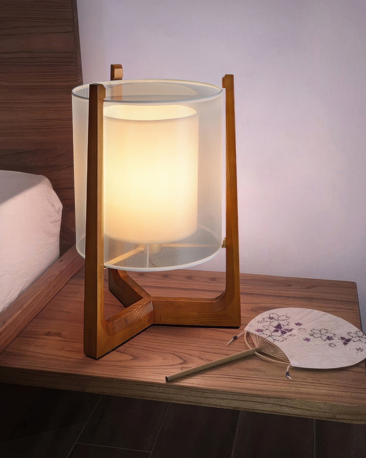 Minimalistisk Walnut Harmony gulvlampe