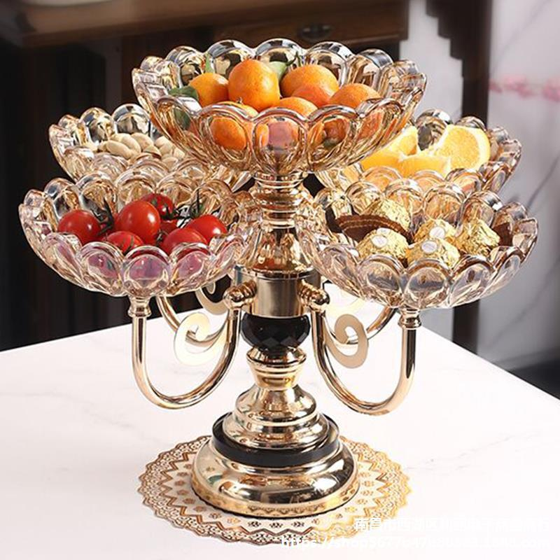 Multilayer Rotatable Glass Fruit Basket