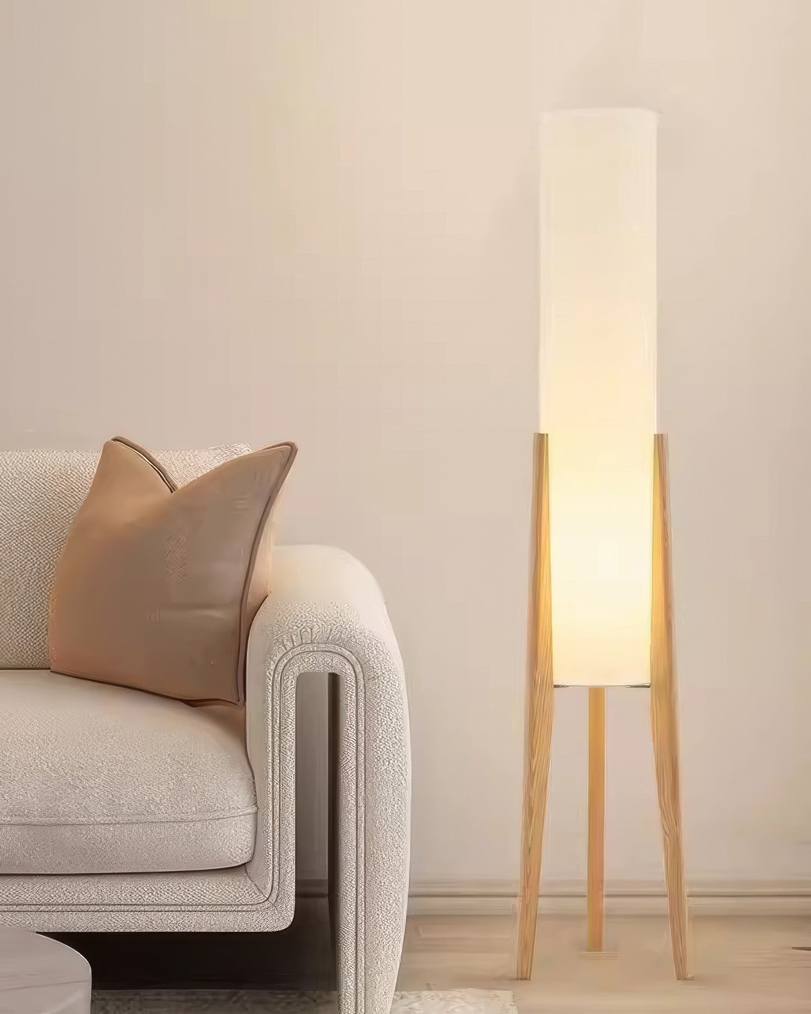 Valnøtt Gulvlampe Solid Wood Art Lamp