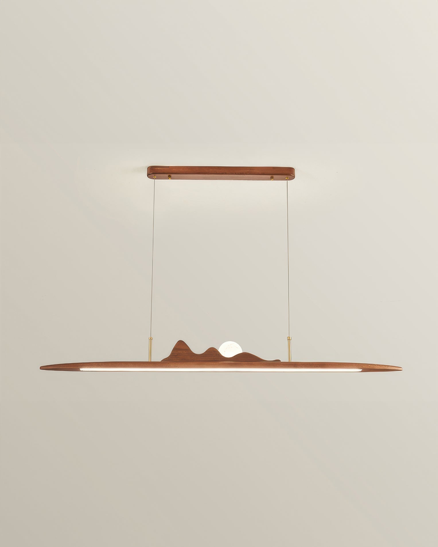 Wooden Strip Pendant Lamp Minimalist One Line Design