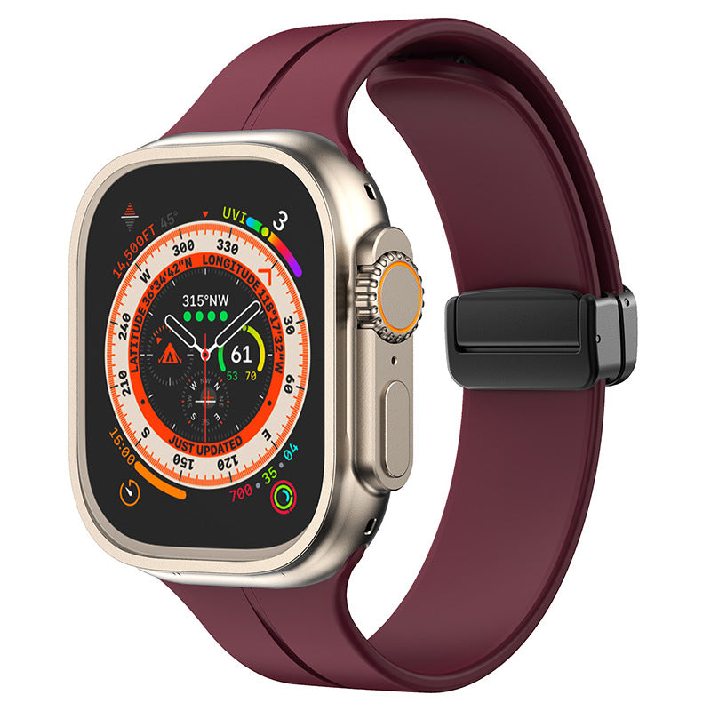 Egyszerű Szilikon Mágneses Hajtható Szíj Apple Watch-hoz