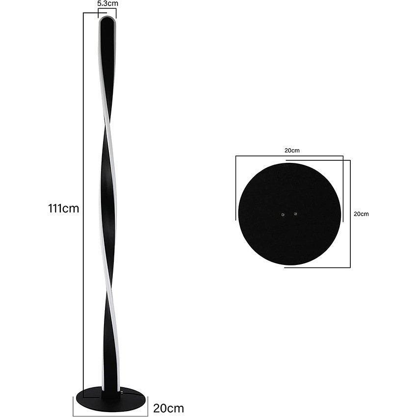 Lampada da terra contorta