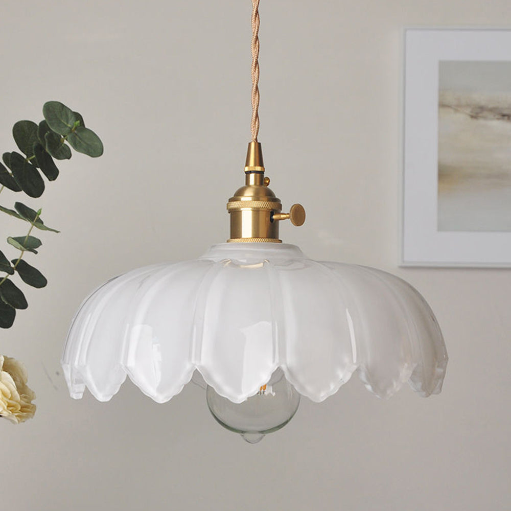 Vintage geglazuurde bloemen hanglamp