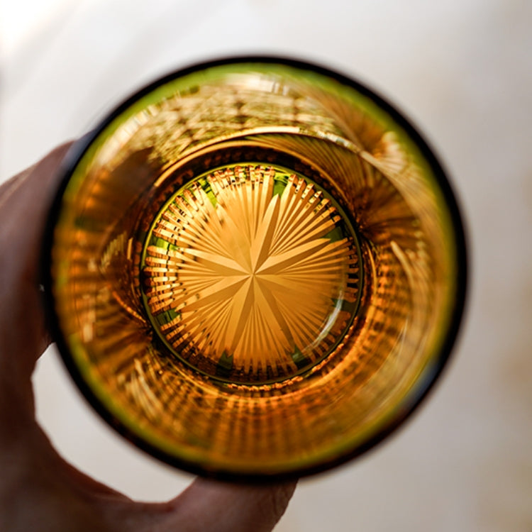 Verre à whisky en plumes de grue fabriqué à la main Edo Kiriko avec boîte en bois