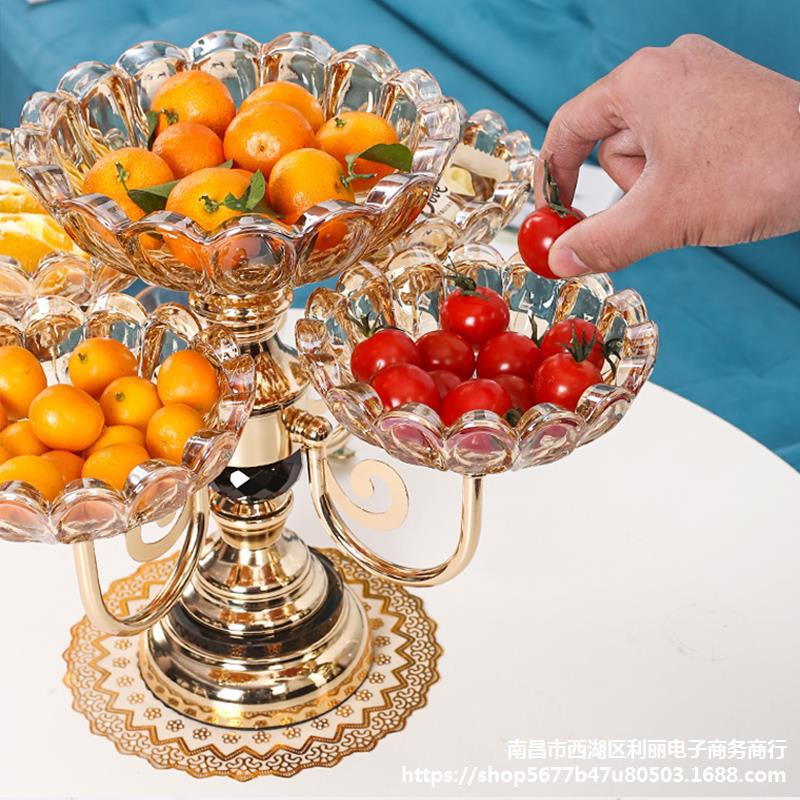 Multilayer Rotatable Glass Fruit Basket