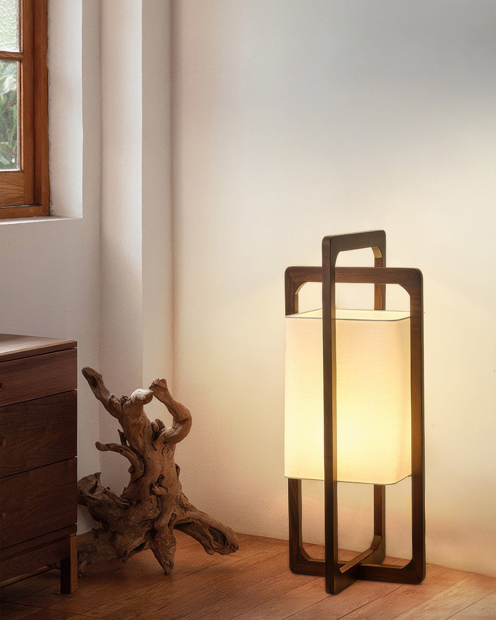 Lampada da terra giapponese in legno Retro Zen