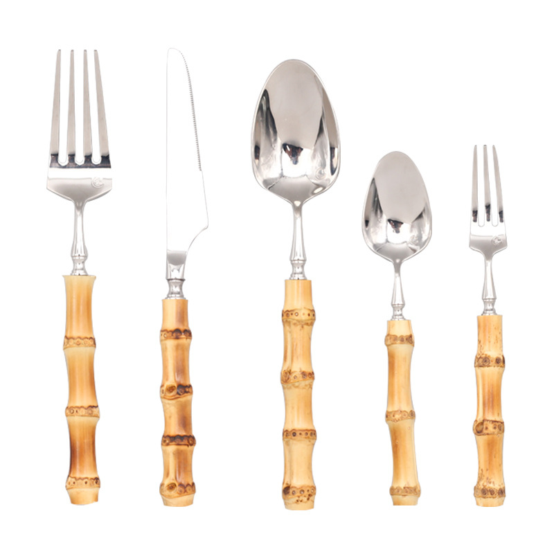 Natural Bamboo Stainless Steel Cutlery Set