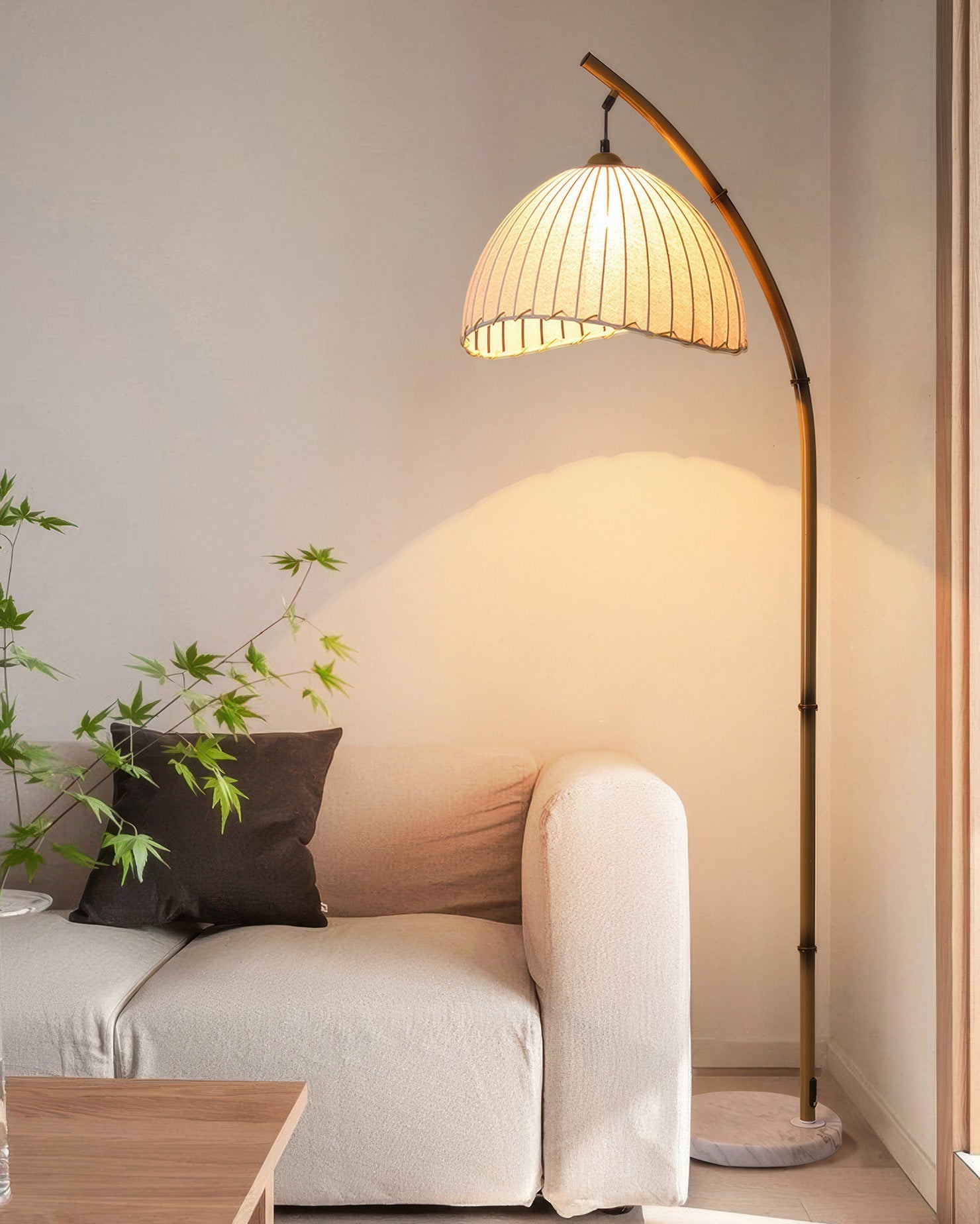 Cultural Zen Bamboo Floor Lamp Illumination