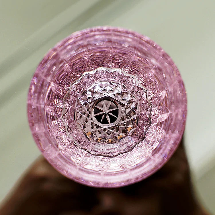 Verres à whisky éblouissants édition multicolore Edo Kiriko avec boîte en bois