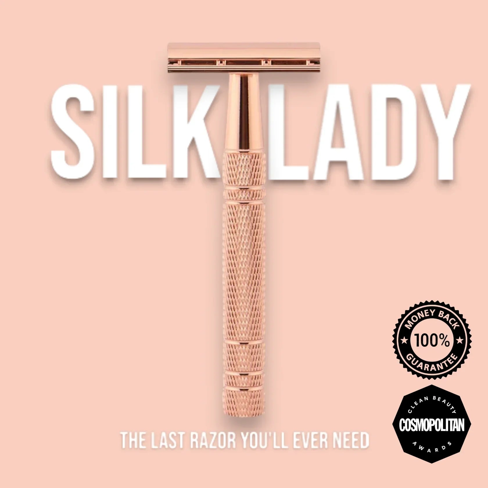 SilkLady™ Prémiový bezpečnostní holicí strojek + základna