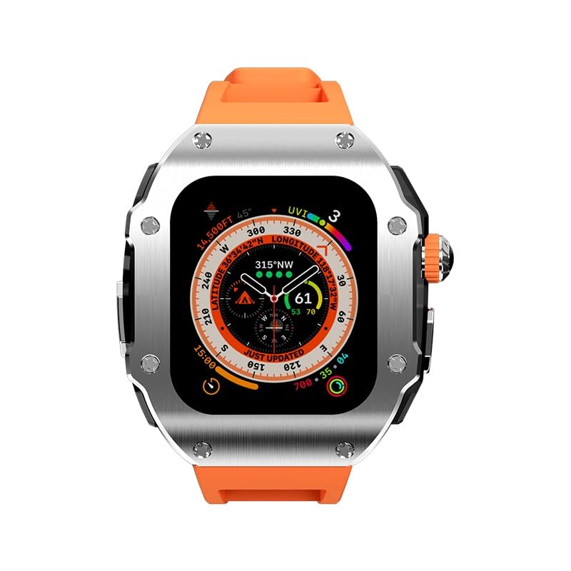 RM Vanguard Series - רצועת פלורורubber עם קייס מפלדת אל חלד עבור Apple Watch Ultra