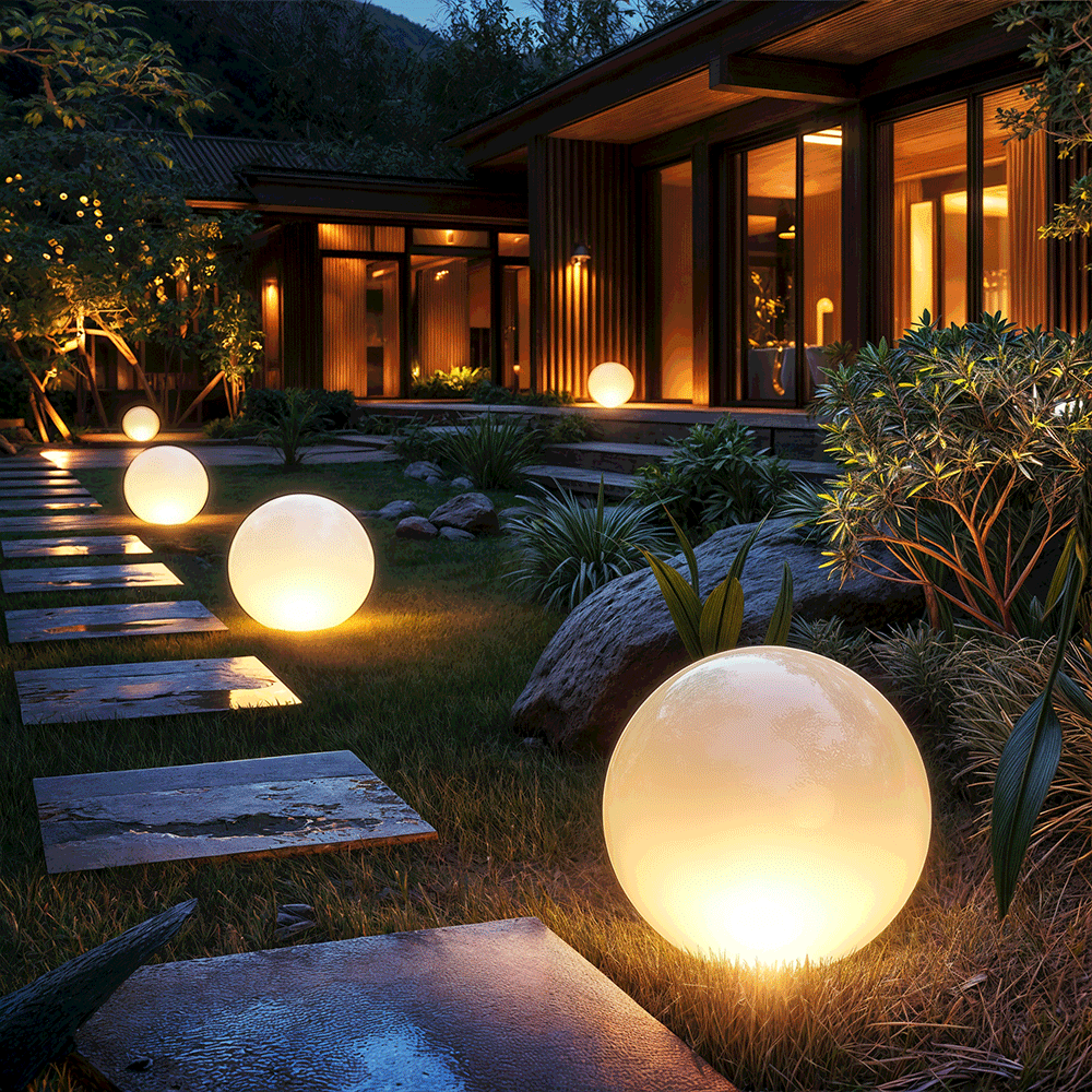 Lampes boules de jardin à LED