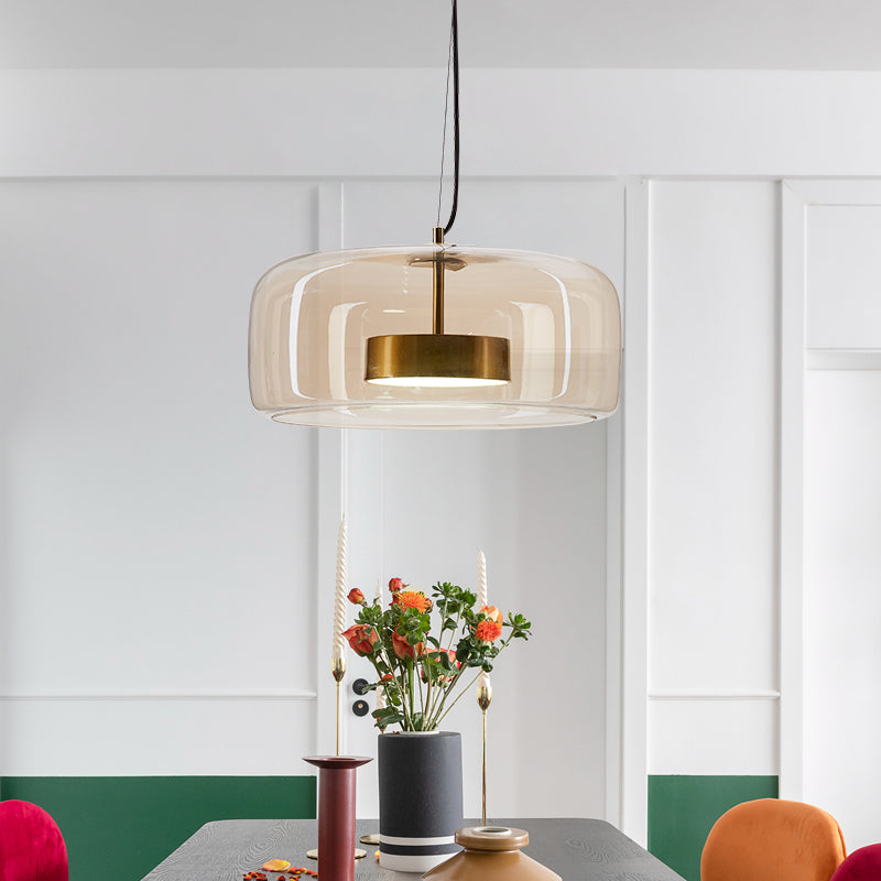 VerreElegance - Lampe suspendue moderne pour mobilier d'hôtel