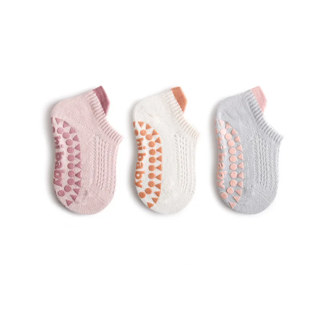 Chaussettes antidérapantes pour bébé, 3 paires