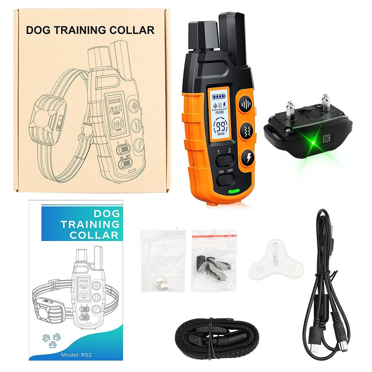 Premium 1000m Dog Training Collar with Remote - Waterproof, Rechargeable E-Collar for All Dog Sizes