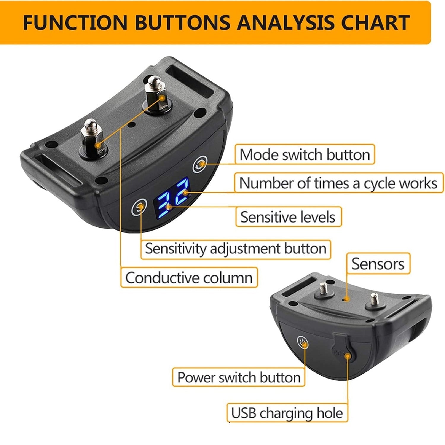 BarkControl Max - طوق مضاد للنباح قابل للتعديل ومقاوم للماء مع 3 أوضاع