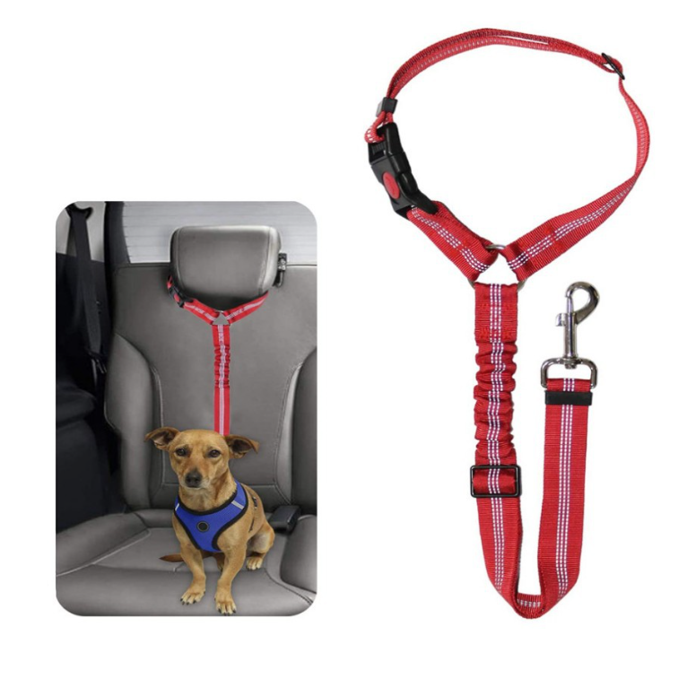 Adjustable Dog Car Seat Belt, Head Restraint