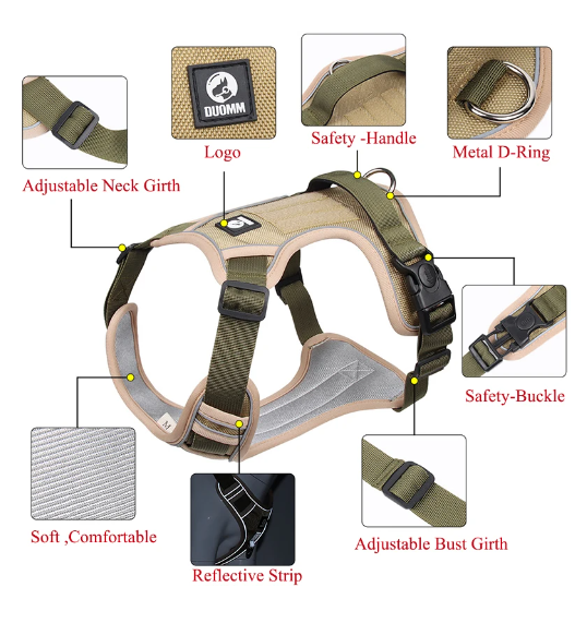 Reflective No-Pull Dog Harness for Safe and Comfortable Walks