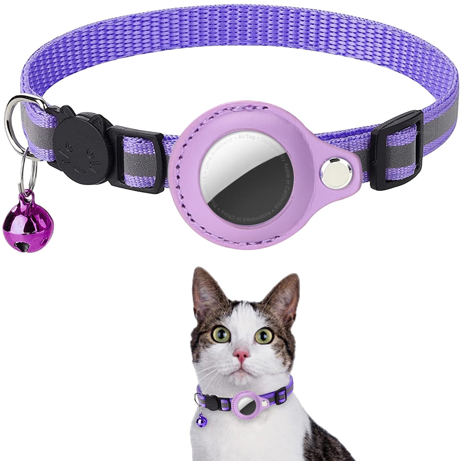 Pawfey Intelligentes Katzenhalsband mit Apple AirTag-Halter