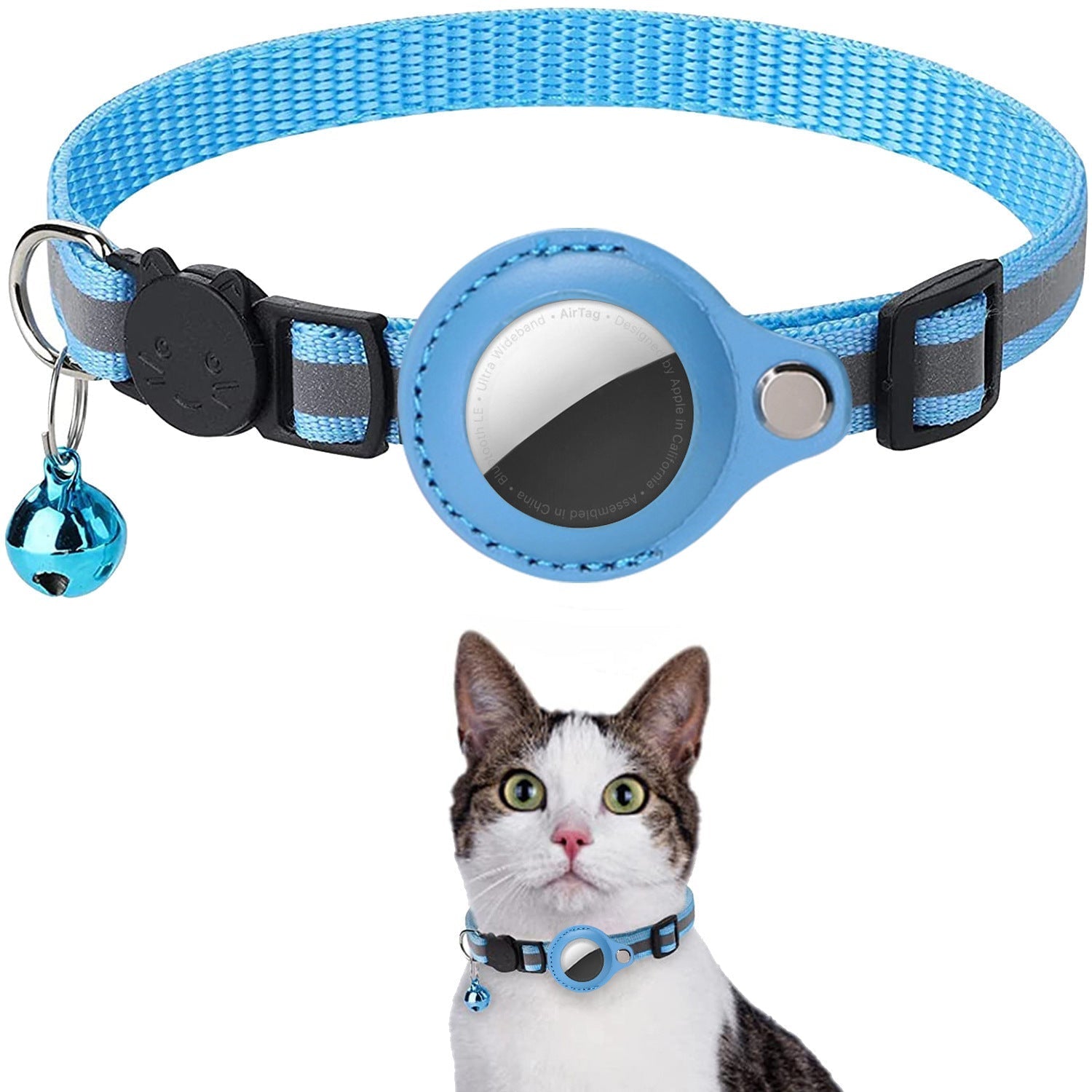 Pawfey Intelligentes Katzenhalsband mit Apple AirTag-Halter