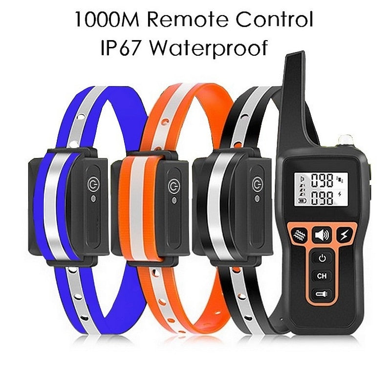 Rechargeable 1000m Waterproof Dog Training Collar