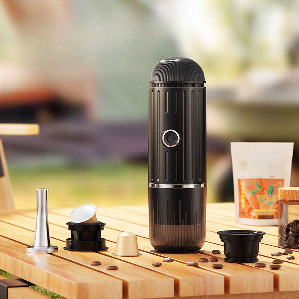 Machine à espresso électrique portable auto-chauffante avec chargeur USB-C – Compatible avec le café moulu et les capsules Nespresso