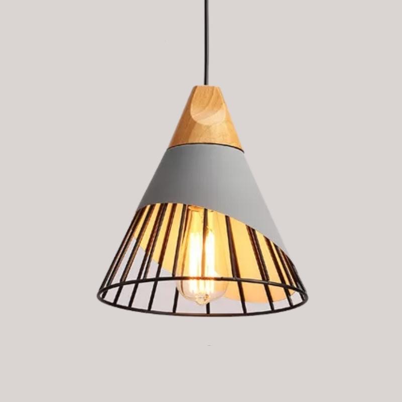 Lampes suspendues en bois industrielles nordiques