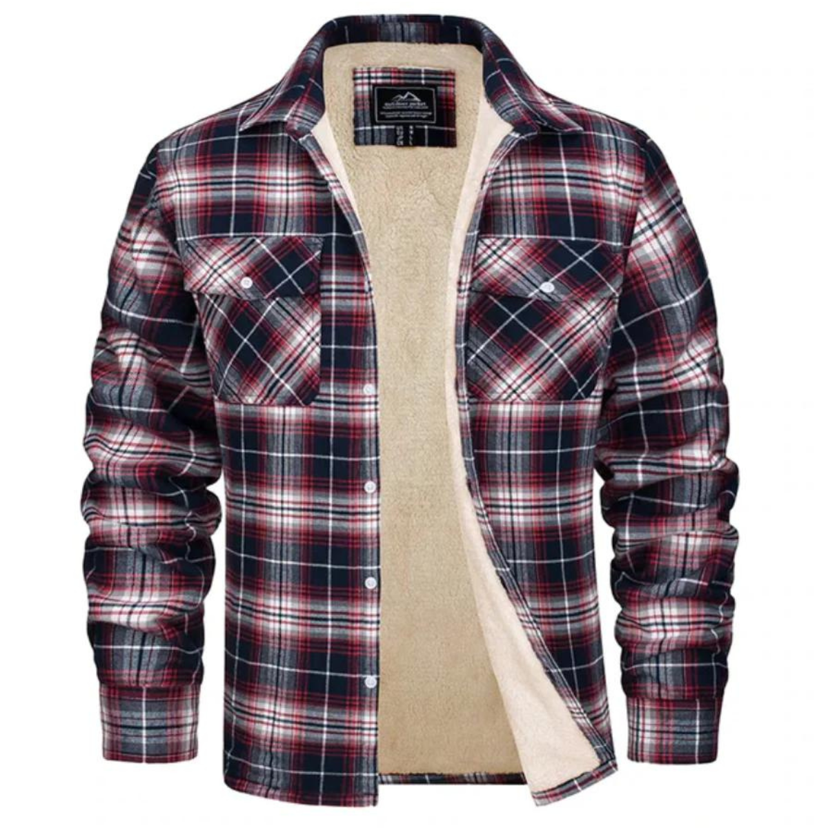 Cedricus - Fleece Lined Plaid Jacket