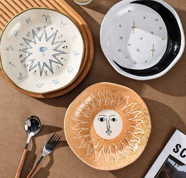 Retro Ceramic Celestial Plate