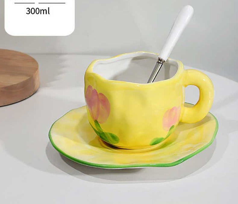 Tasse à carreaux rétro en céramique