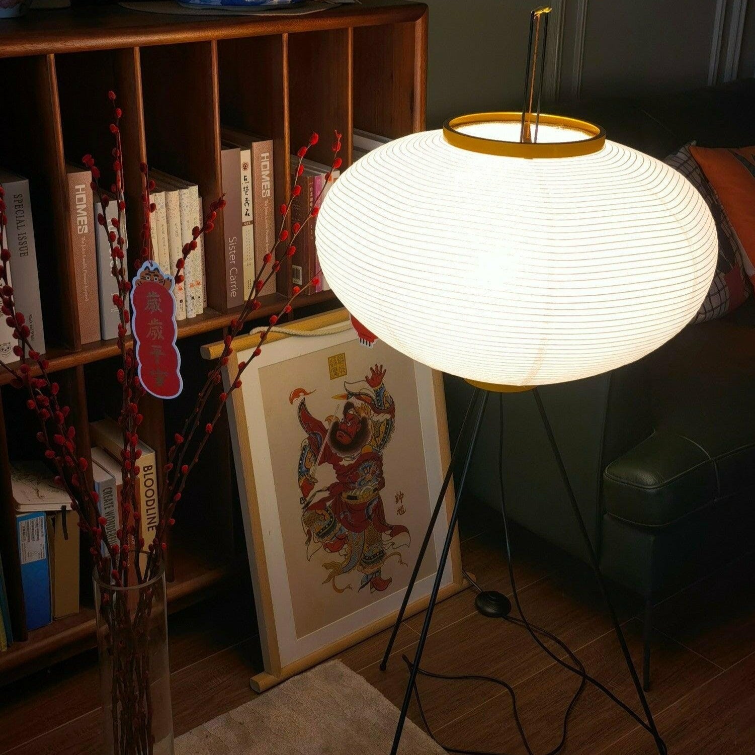 Rice paper floor lamp