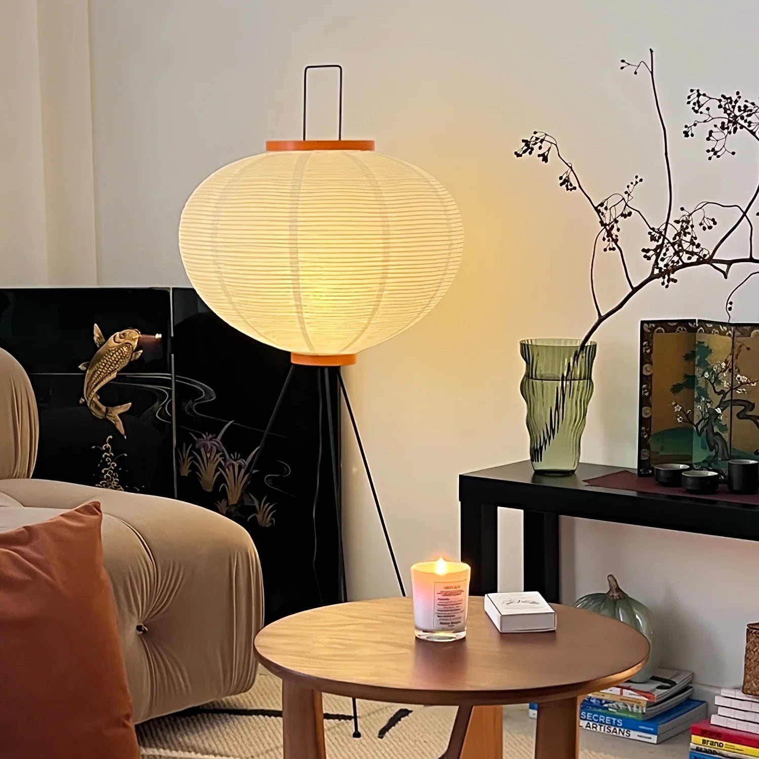 Rice paper floor lamp