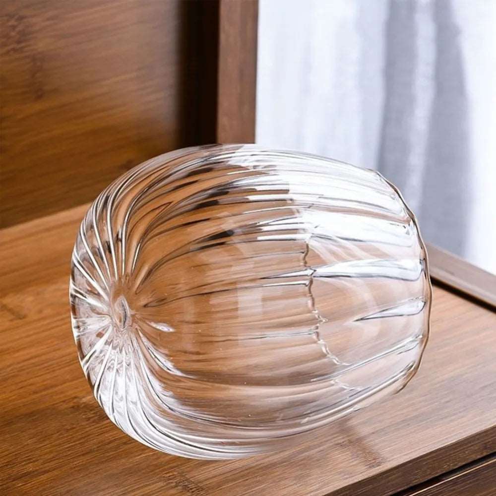 Luftdichter Frischhaltebehälter aus Ripple-Glas mit Holzdeckel – 2 Ausführungen