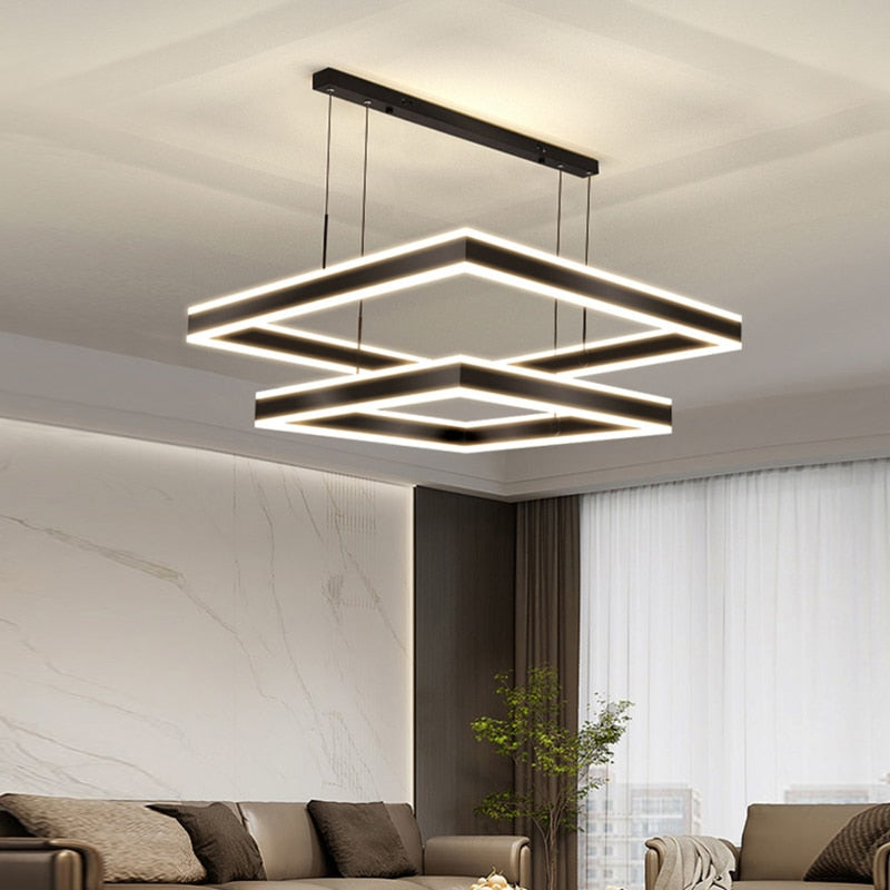 YLK Kare - Modern led chandelier for living room luxury square design