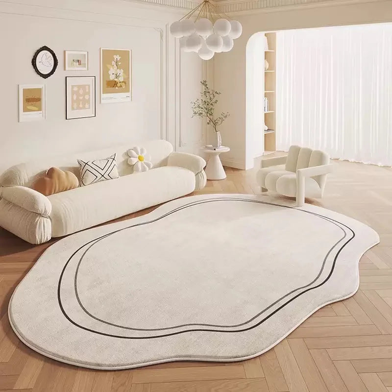 VIMAKA Crema Alfombra de Imitación de Cachemira de Lujo – Suave, Elegante y Resistente a la Suciedad