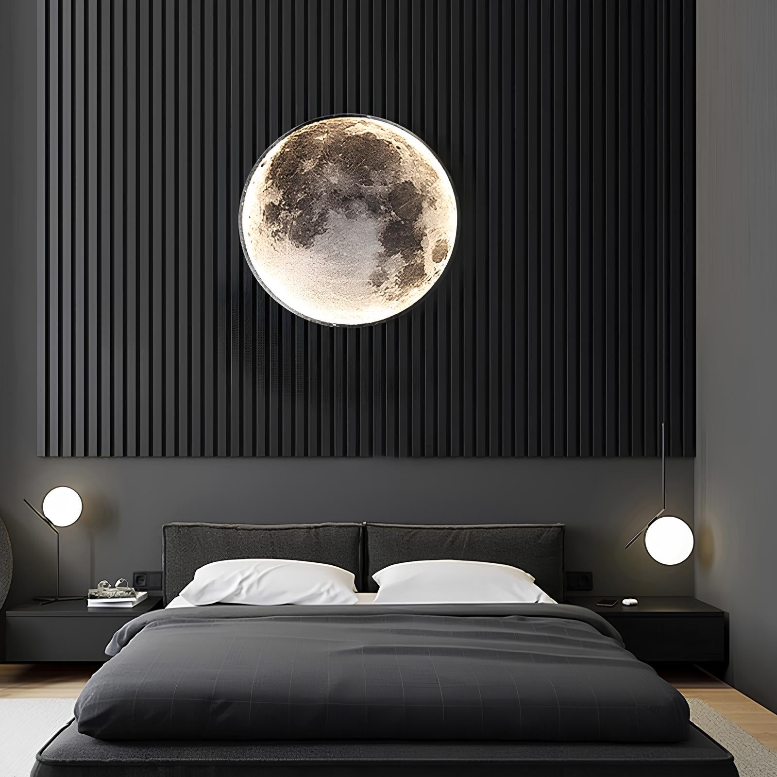 Lampada da parete a soffitto a LED rotonda Moon, camera da letto, bambini, soggiorno