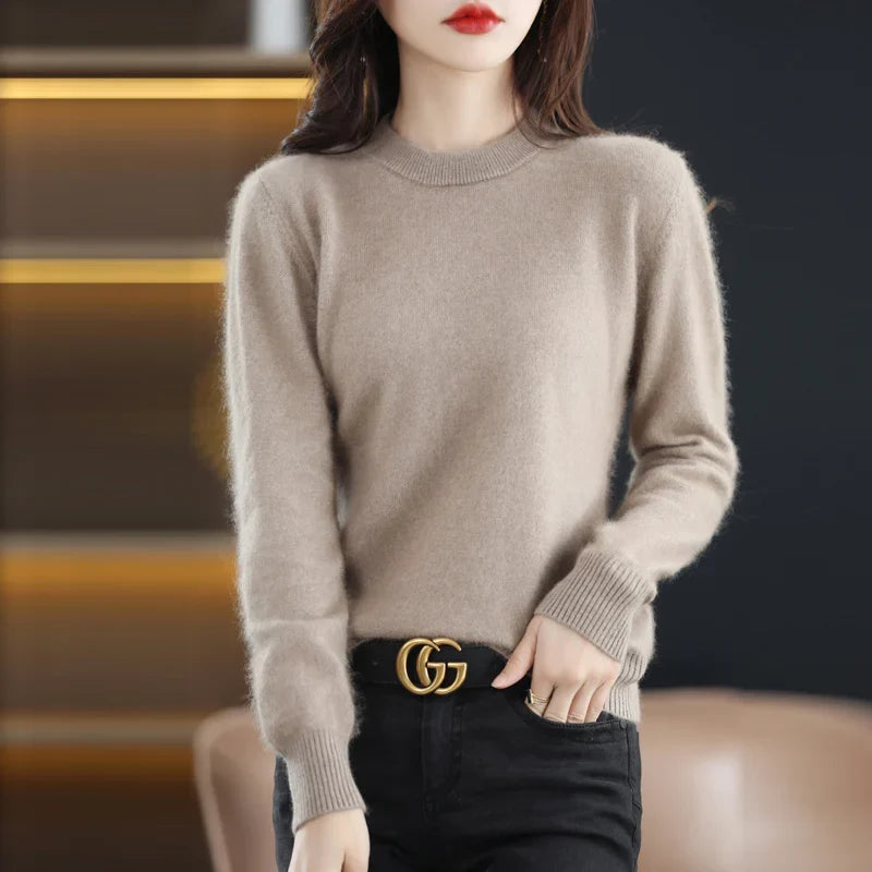 Aud: Women's 100% Cashmere Sweater O-Neck