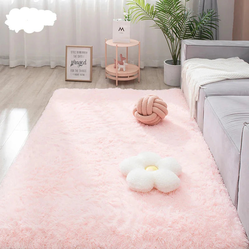 Tapis Shaggy Doux Sara pour Chambre - Tapis Peluche de Style Nordique pour Chambre d'Enfant