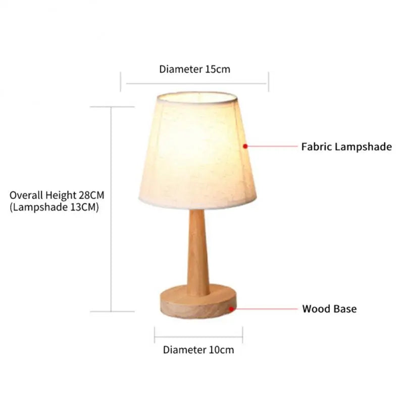 Lampe de table LED en bois nordique