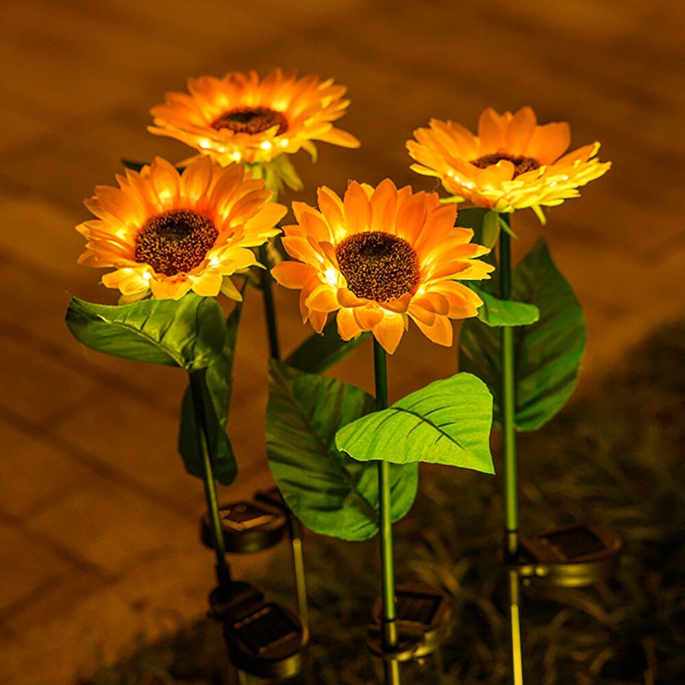 Lumières LED de jardin solaire en forme de tournesol